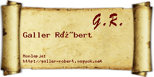 Galler Róbert névjegykártya